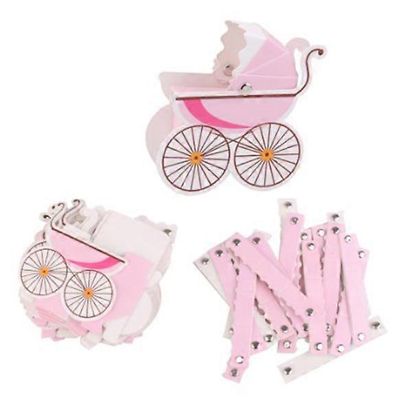 Baby Gift Box Stroller Design Candy Box for 10Pcs Pink
