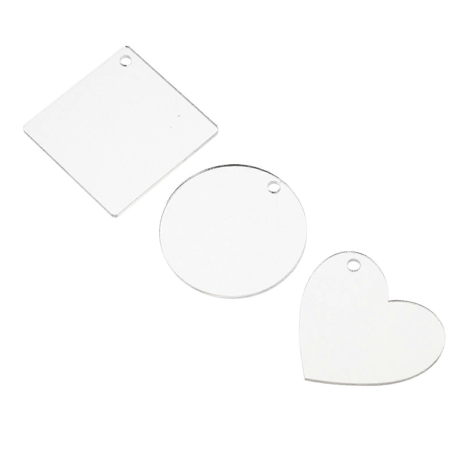 Square Shape Keychain Acrylic Key Chain for DIY Use 300Pcs Pack