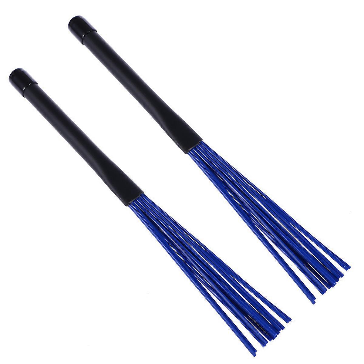Telescopic Drum Handles for Percussion Use Blue 2Pcs Pair Drum Sticks