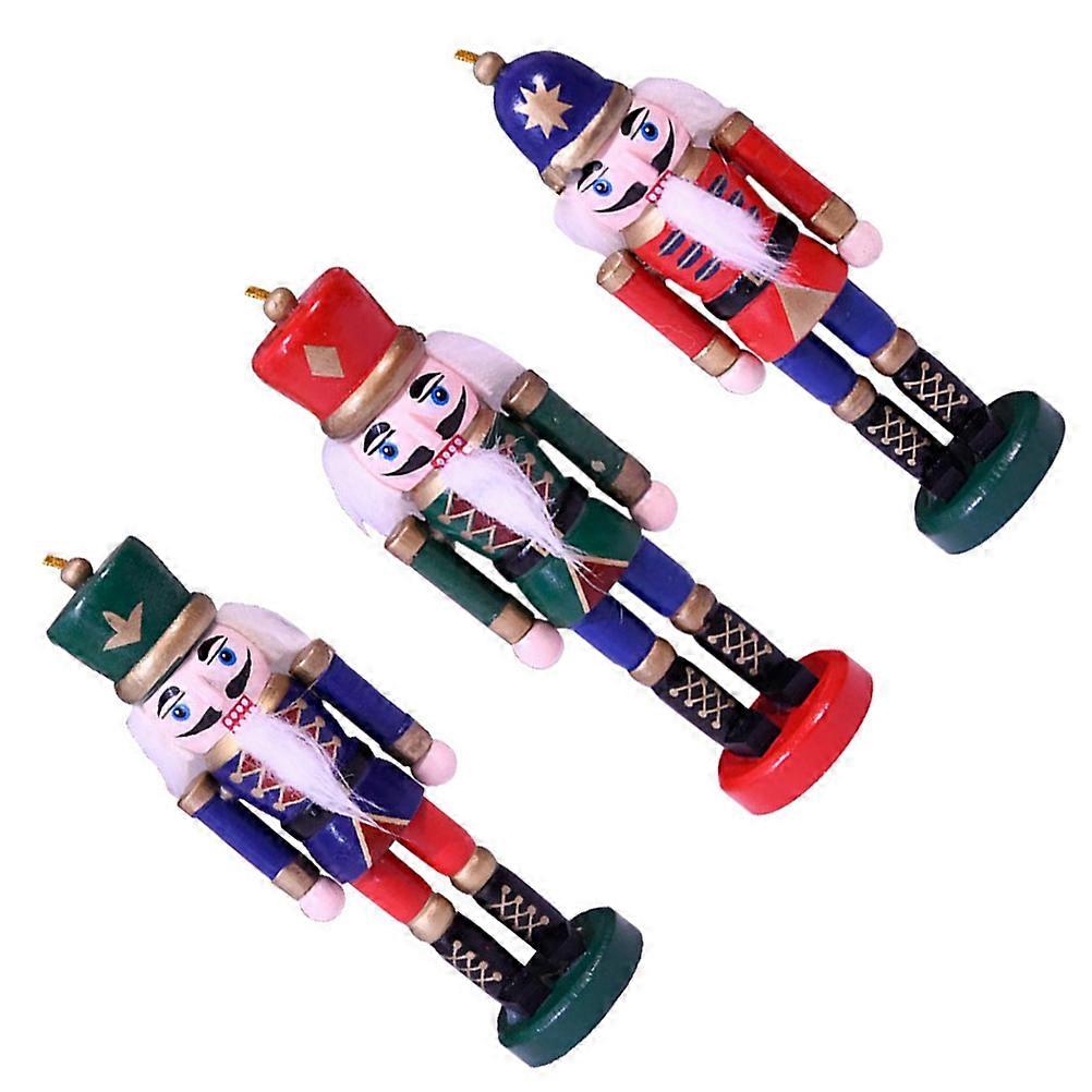 Nutcracker Soldier Puppet Doll 6 Pcs Decorative Christmas Hanging Items For Children Vibrant Color Design