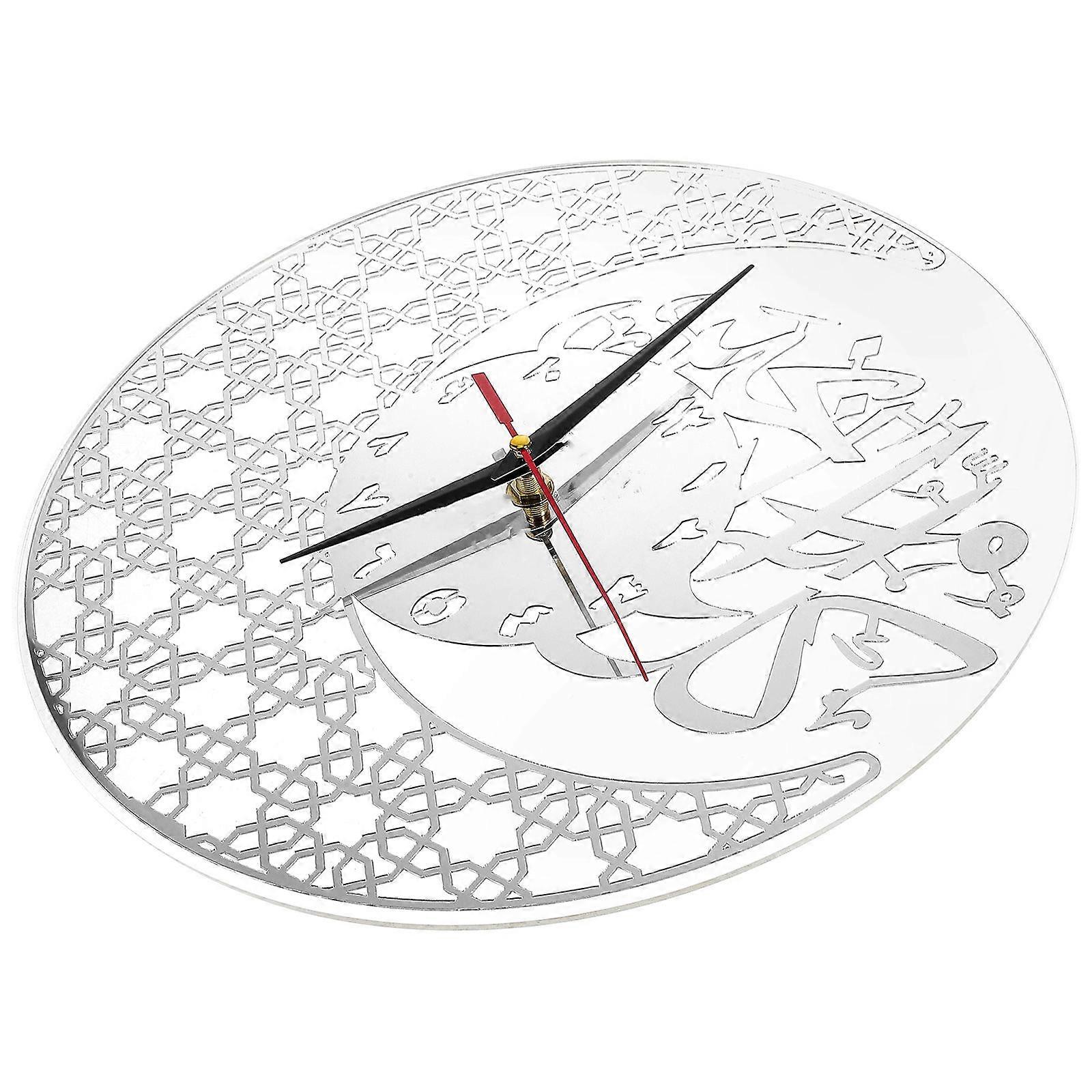 Decorative Wall Clock Acrylic Moon Design Silent Hanging Clock 2Pcs