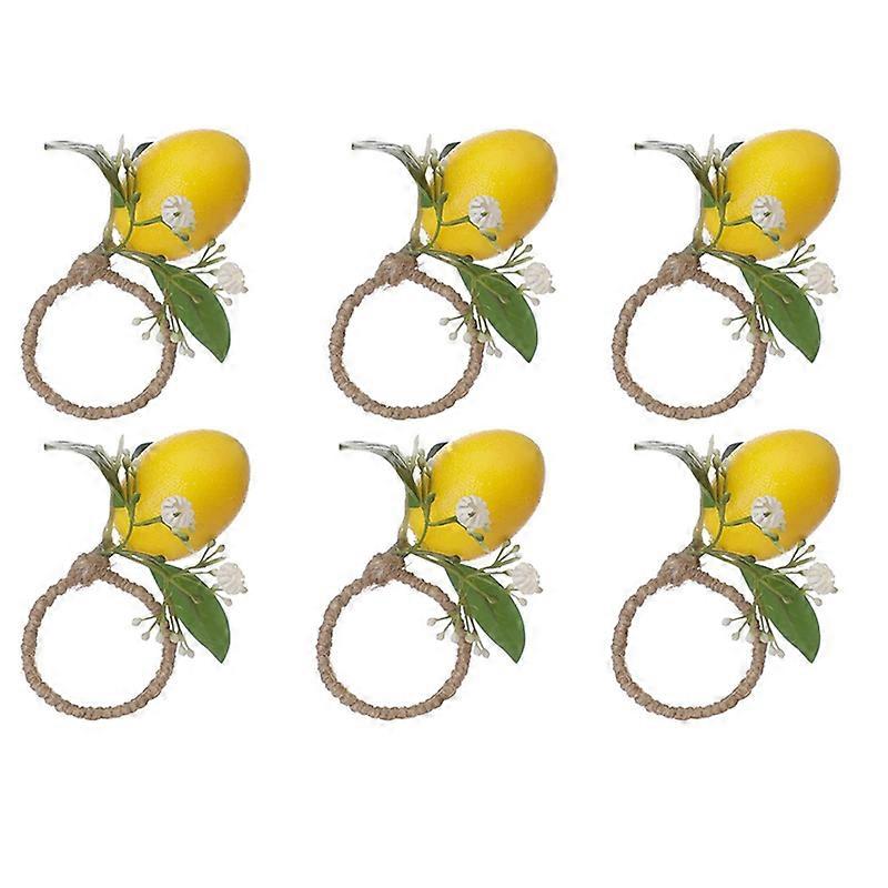 Lemon Napkin Rings Set Of 6 Lemon Vine Leaf Napkin Holders A
