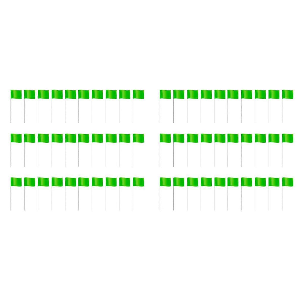 Marking Flags Marker Flags for Lawn 30 Pack, PVC Small Flags, Green