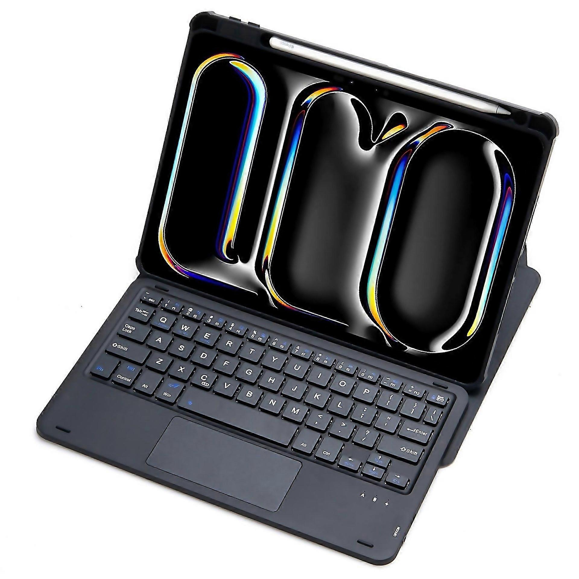 For L13a 360 Rotation Acrylic Transparent Bluetooth Keyboard Leather Case With Touch Control