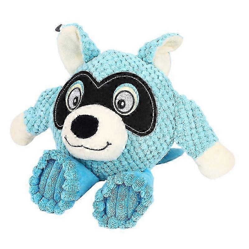 Plush Dog Toy With Sound Chewable Durable Soft Corn Velvet Material Blue Animal Shape 26s