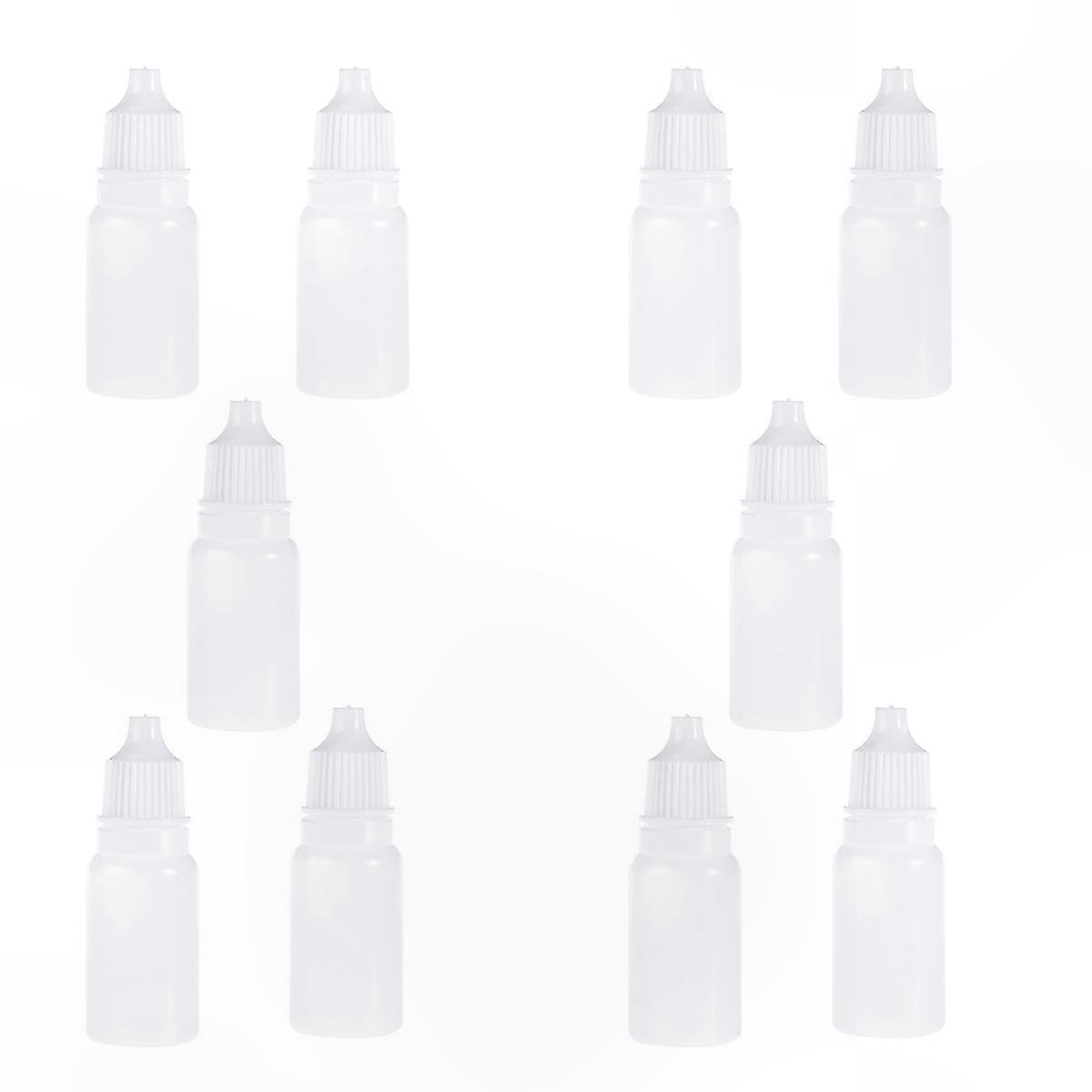 20 Pcs 10ml Squeezable Dropper Bottles with Childproof Cap for Lab Use