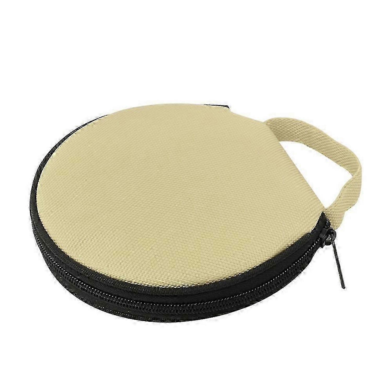 Round Ox Cloth CD Storage Bag for 20 Discs with Zipper Closure