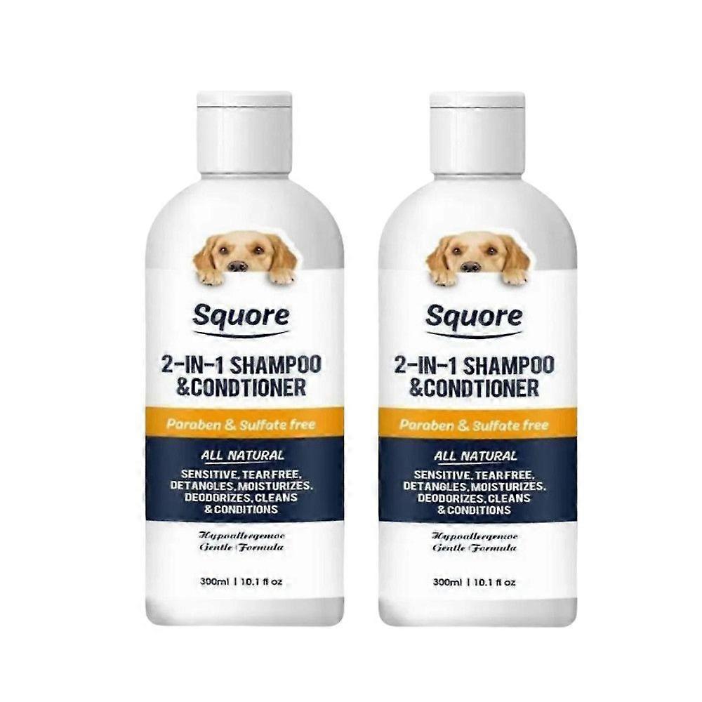 2X 300ml Puppy Shampoo And Conditioner 2 In 1 Natural Moisturizing Shampoo Moisturizing Dog Shampoo For Sensitive Skin PH Balanced