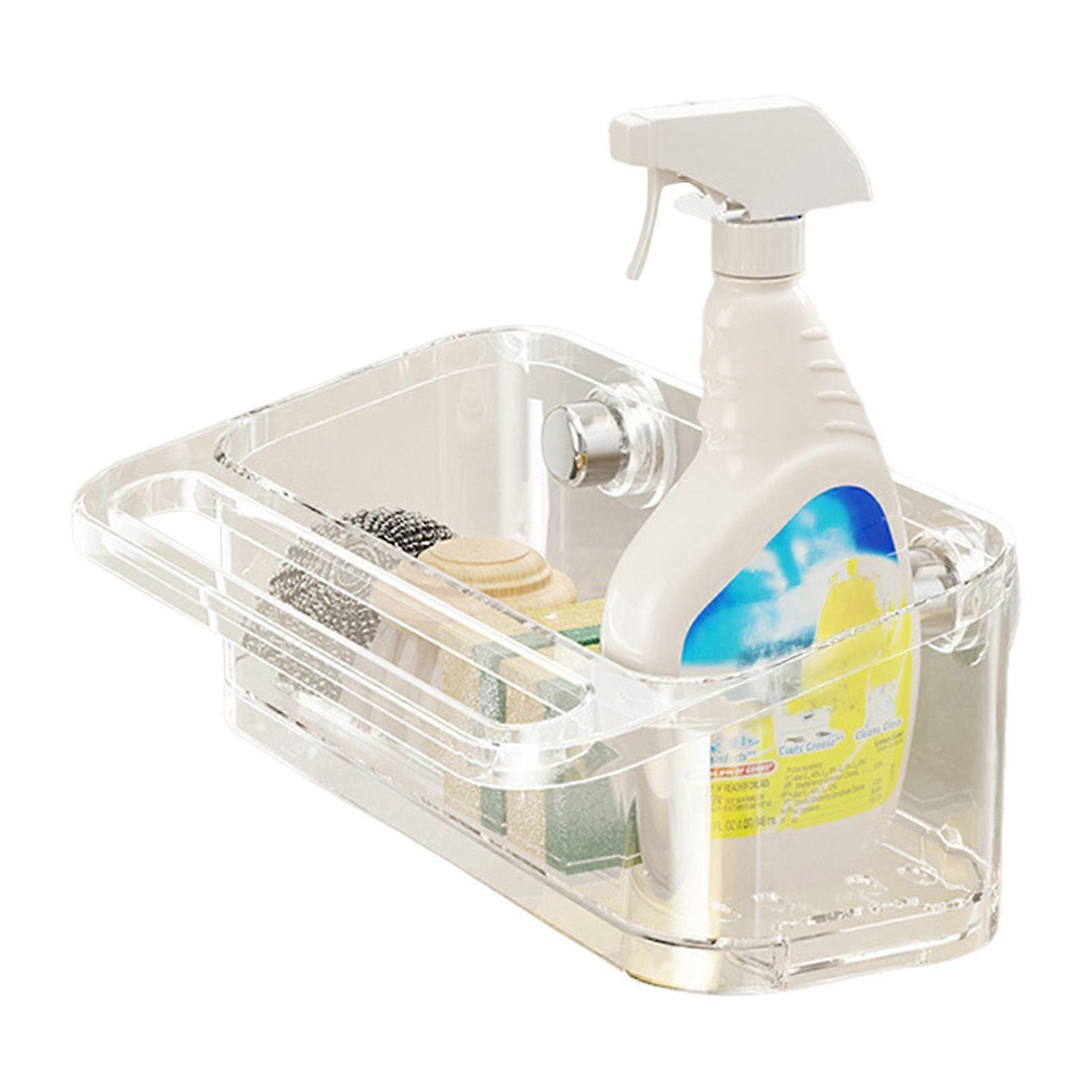 Jikaixiang Kitchen Sink Organizer Drain Rack with Suction Cup Strong Load-bearing Simple Installation Self-draining Shelf Sponge Holder