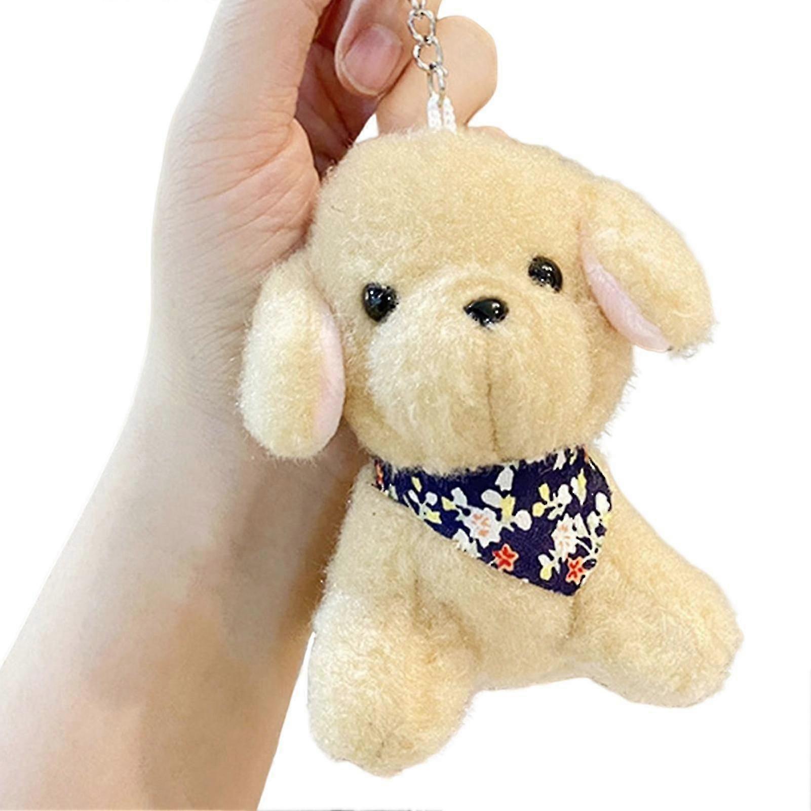 Cute Simulation Scarf Dog Plush Toy Soft Comfortable Skin-friendly Stuffed Doll For Key Ring Plush Pendan