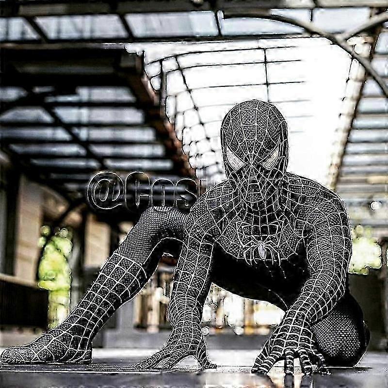 トビー・マグワイア スパイダーマンコスチューム ブラック/レッド ライミスパイダーマンコスプレスーパーヒーローゼンタイスーツハロウィーンコスチューム大人/子供向け