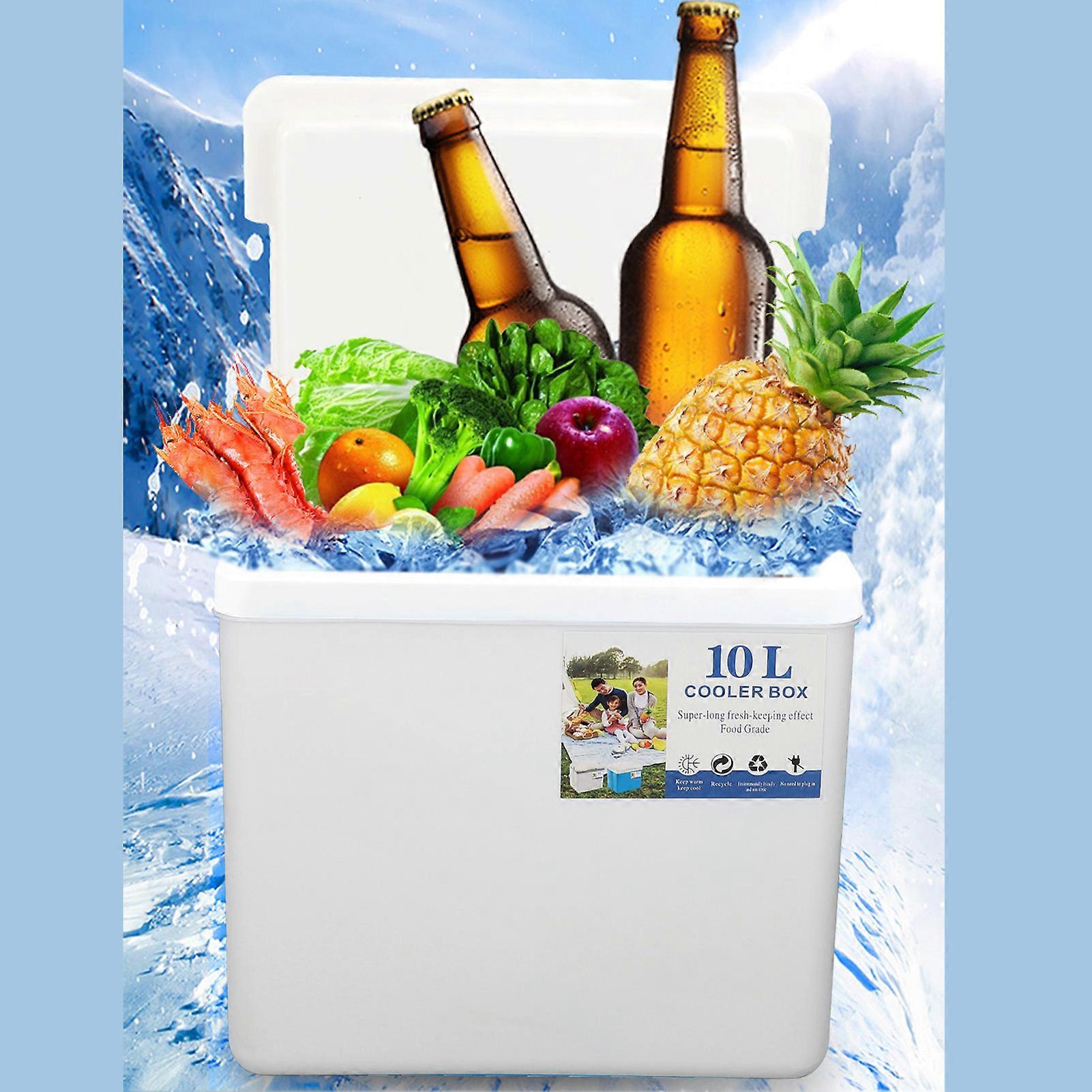 Cooler Box 10L EPS Highly Efficient with Handle Insulated Cooler for Camping Picnic Fishing Commercial Use White 