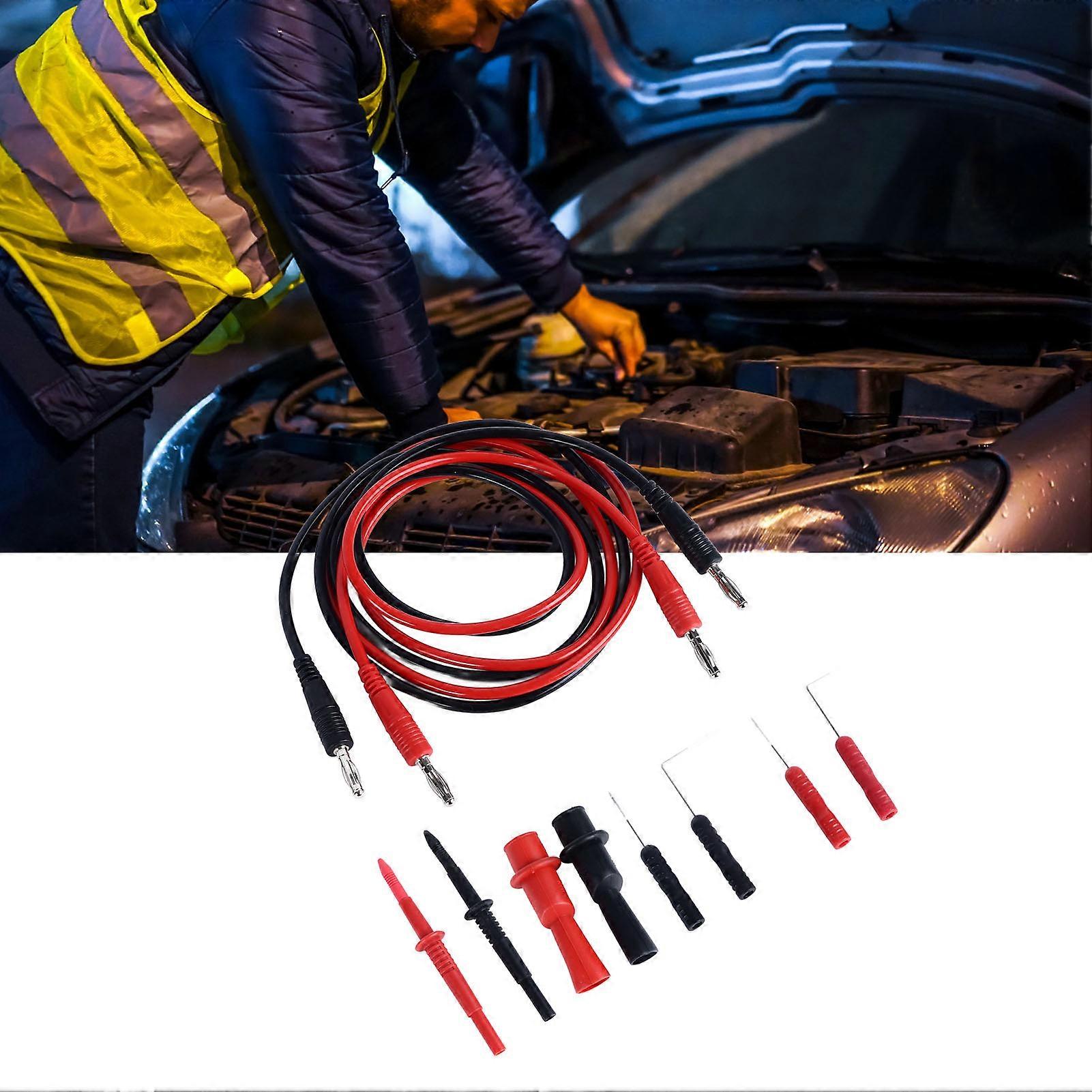 10PCS Set Multimeter Test Leads Kit Universal Black and Red Electrical Multimeter Testing Probe Set 