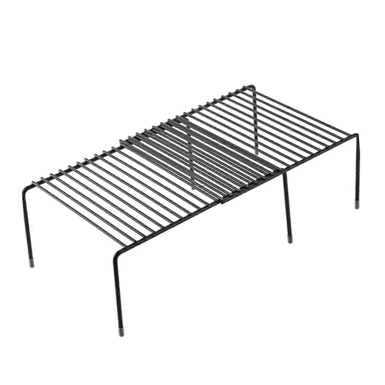 Expandable Kitchen Cabinet Shelf Organizer Iron Storage Rack Stackable Shelf For Bottles Condiments Space Saving