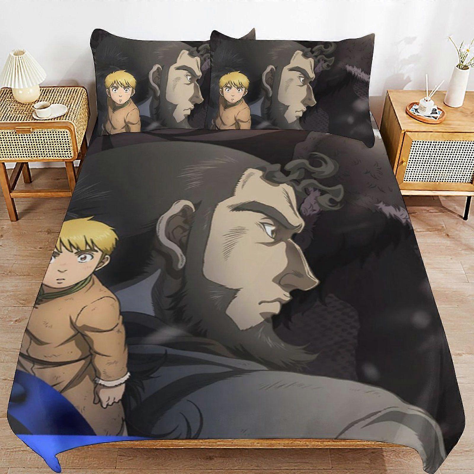 w174 VINLAND SAGA Wrinkle Free Sleep Upgrade Soft Zipper Closure Premium Duvet Cover Sets with High Thread Count m174