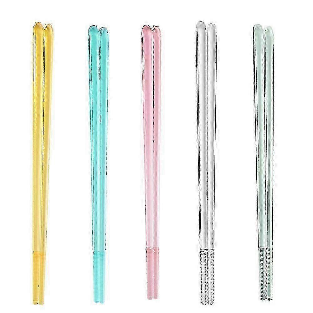 Reusable chopsticks, multi-colored, 5 pairs, 22.8cm, non-slip
