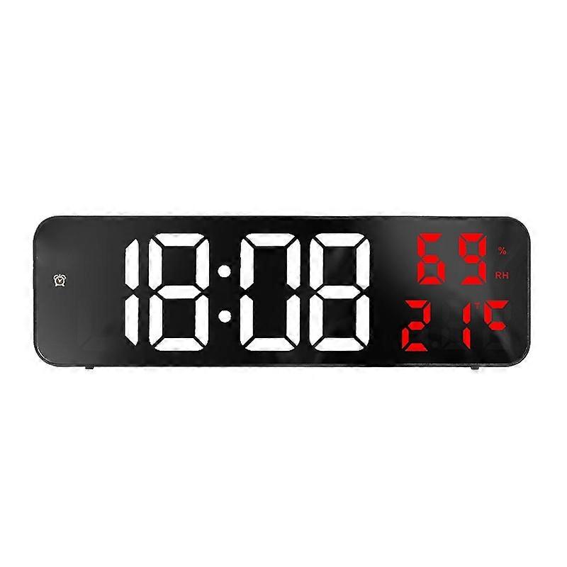 Mirror Large Digital LED Clock Home Electronic Alarm Clock Large Screen Plug in Clock Wall Mounted W