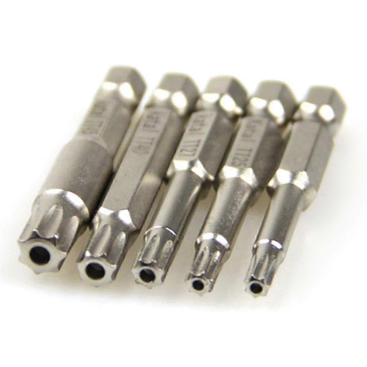 7-Point Hole Plum Screwdriver Hexagonal Handle Seven-Point Star Screwdriver Bit TT20 TT25 TT27 TT40 TT45 5 Pieces