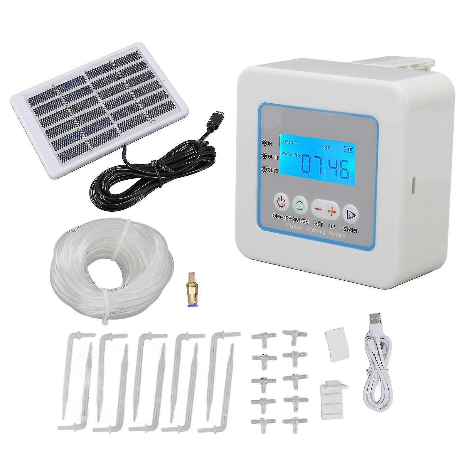 Automated Drip Irrigation, Water-Saving Irrigation Kit, Solar-Powered Garden Irrigation with Multiple Functions, Programmable Watering System for