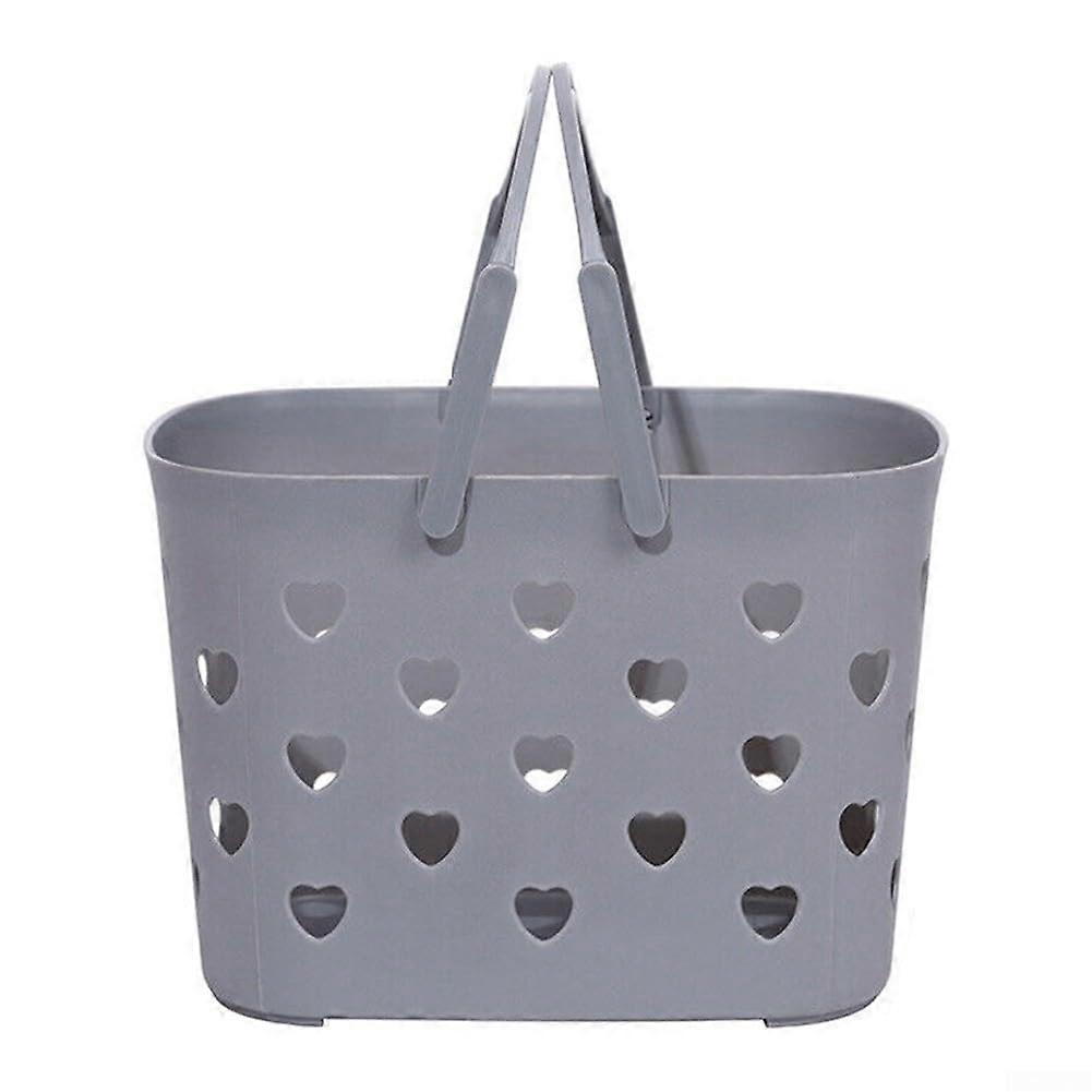 Plastic Shower Basket With Handle, Compact Grey, Durable Shower Caddy, Bathroom Organizer
