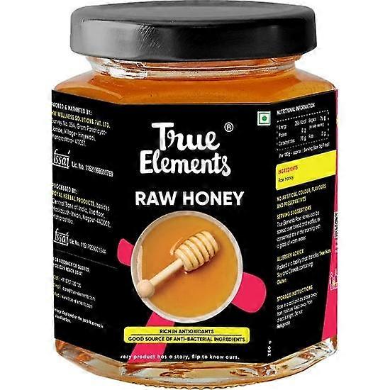 True Elements Raw Honey 350g – Unheated, Unprocessed, 100% Natural