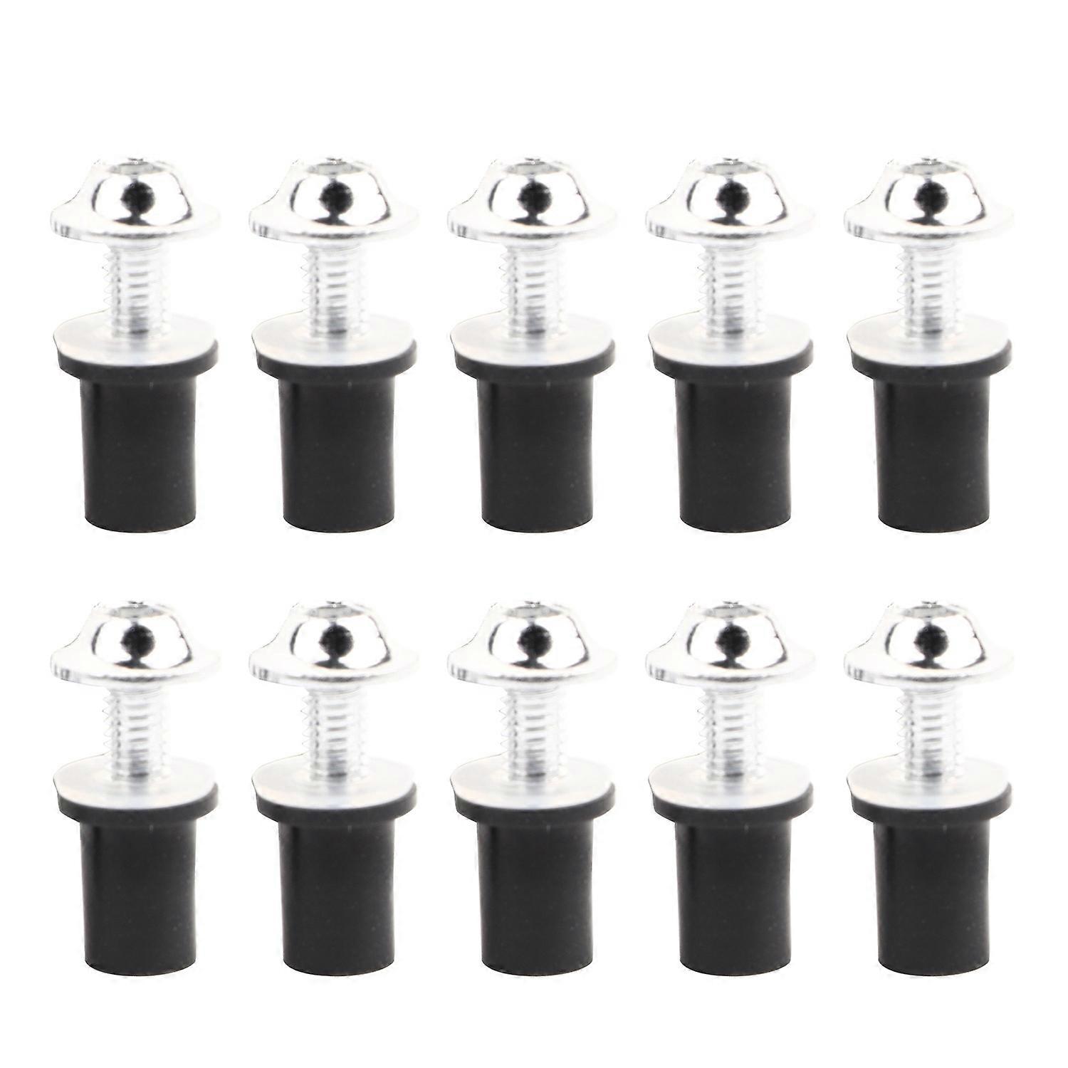 10pcs Universal Motorcycle Windscreen Windshield M5 Inner Hexagonal ScrewsSilver