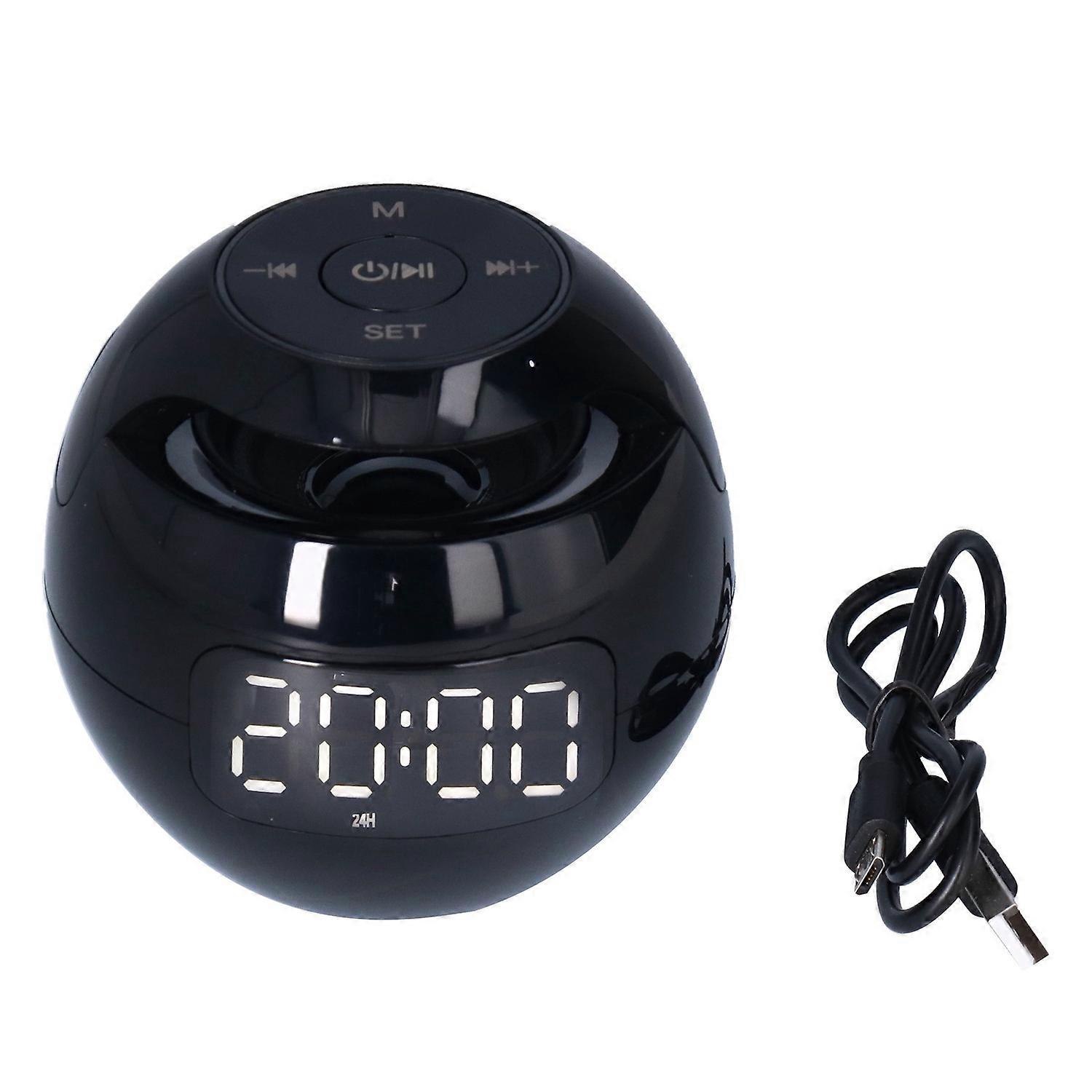 Multifunctional Bluetooth 5.0 Alarm Clock Speaker Rechargeable Ball Shape Portable Wireless Speaker 