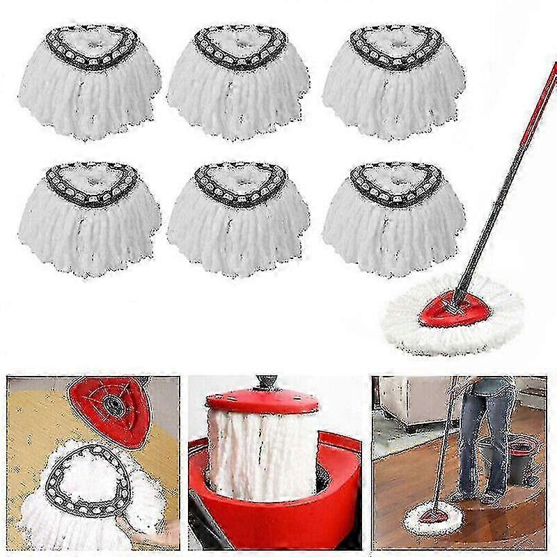 6x Replacement For Vileda Mop Heads Refill Turbo Microfibre Spin Mop Easy Wring
