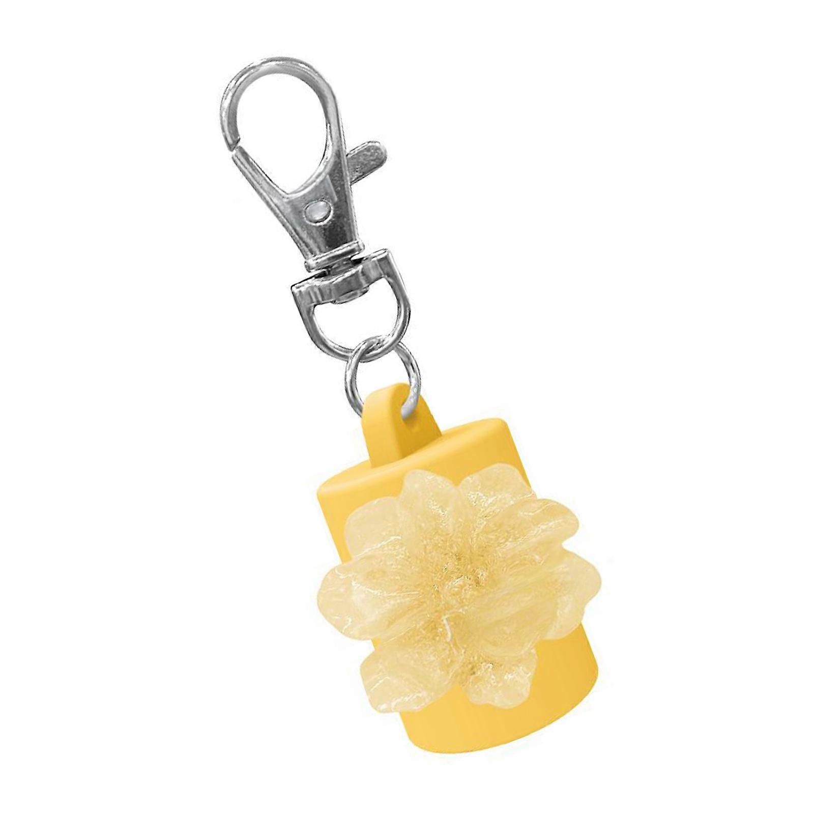 AntiSpill Silicone Cosmetic Keychain Bottle Portable Lip Gloss Container Quick Access Design Travel Essential  Yellow