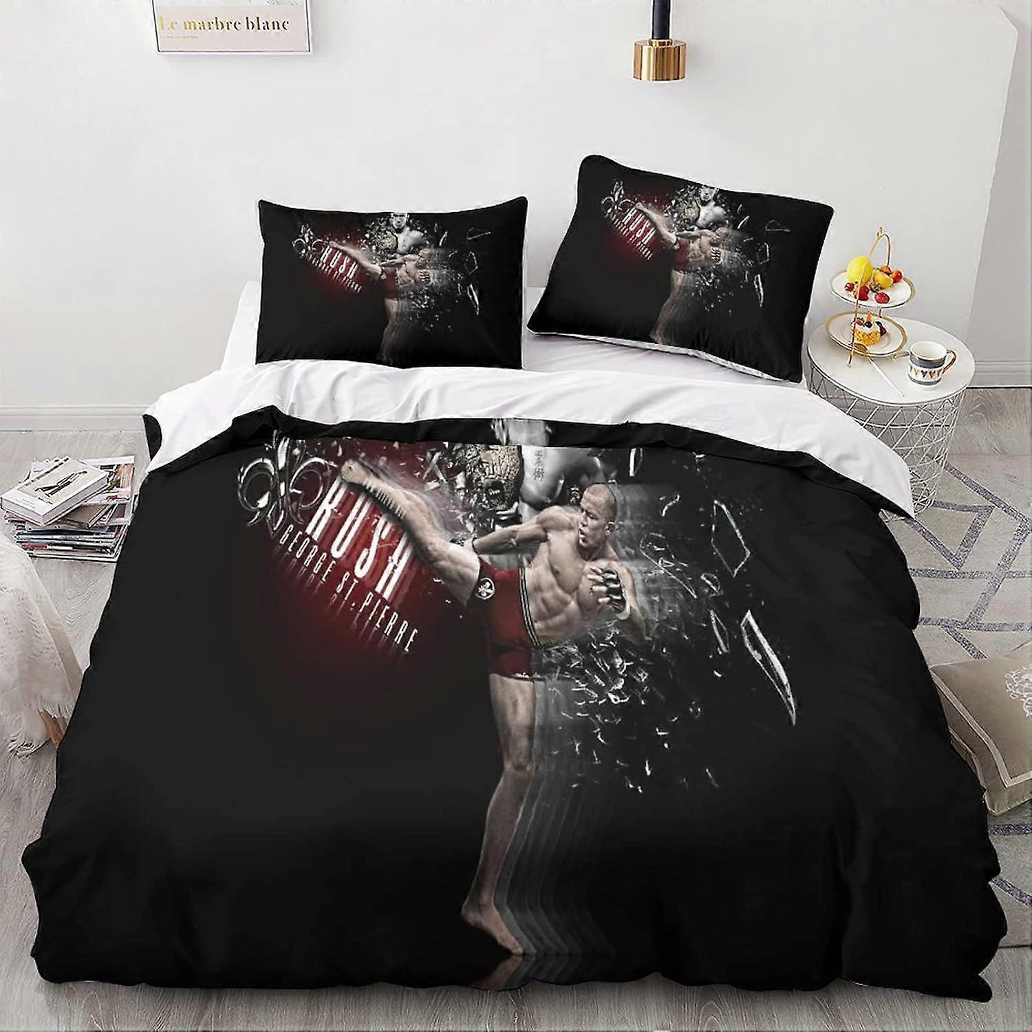 GENBAK UFC غطاء لحاف MMA موضوع المعزي غطاء 3D مقاتل نمط الفراش مجموعة للأطفال هدية ، غطاء لحاف الترا لينة غرفة ديكور أغطية السرير