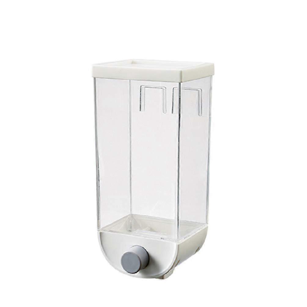 Dry Food Dispenser Wall Mounted Single Cereal Dispenser Storage Container 1500ml White For Cereal, Grains, Nuts