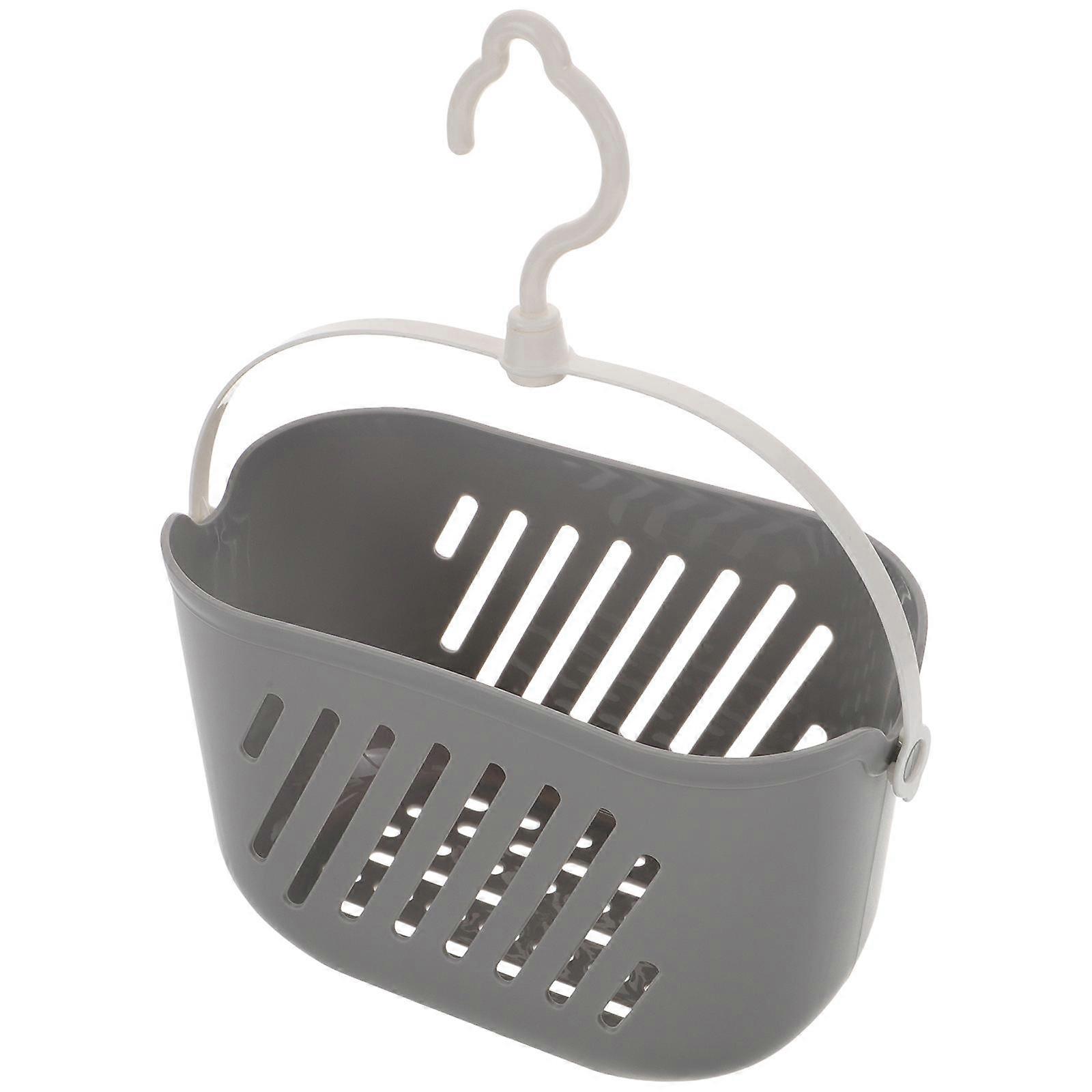 Hanging Shower Bathroom Basket for Storage with Hook Plastic Grey
