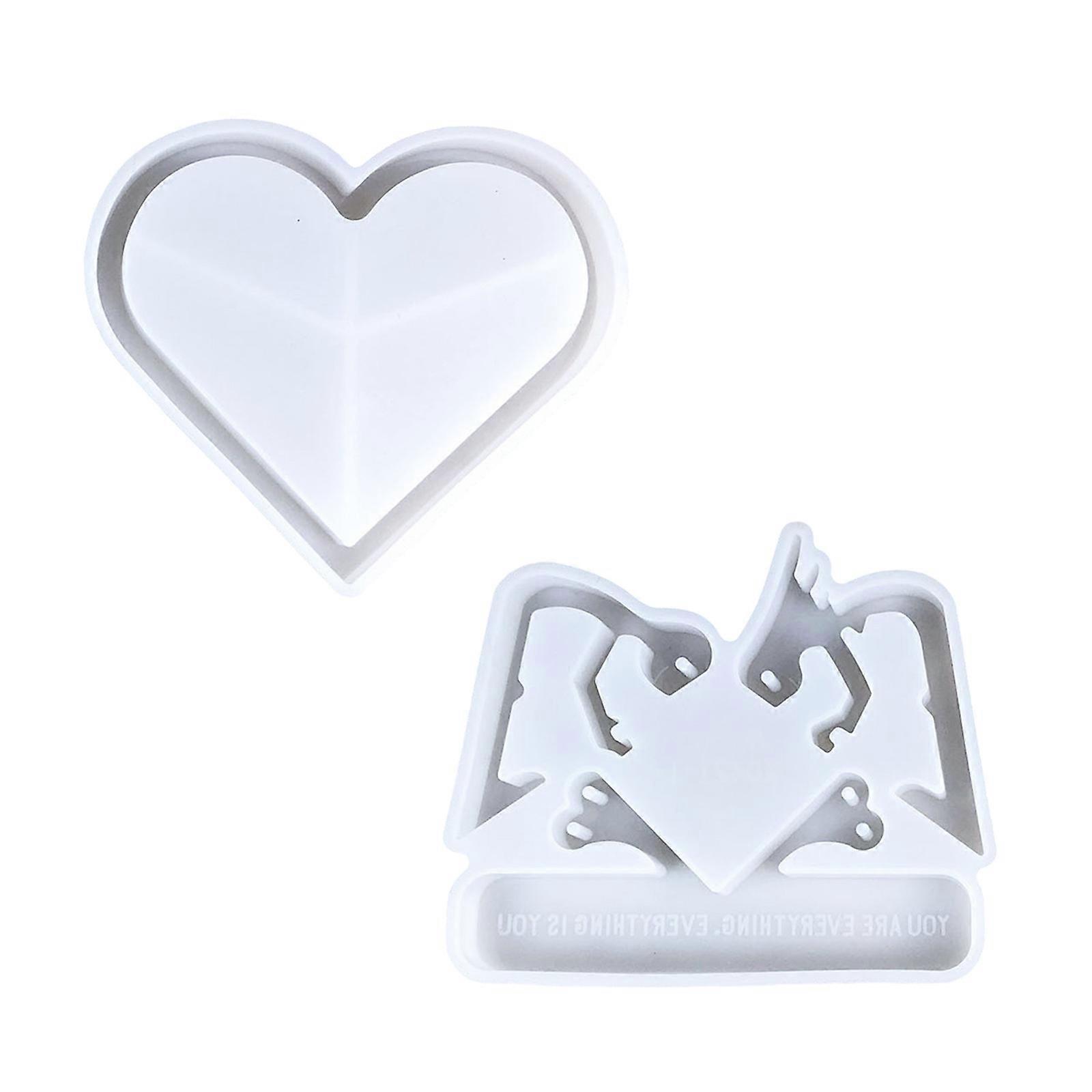 Flexible Silicone Molds Pack of 2 for Making Romance Couple Heart Figures Accessory for Enthusiasts Daily Casual Use Multicolor