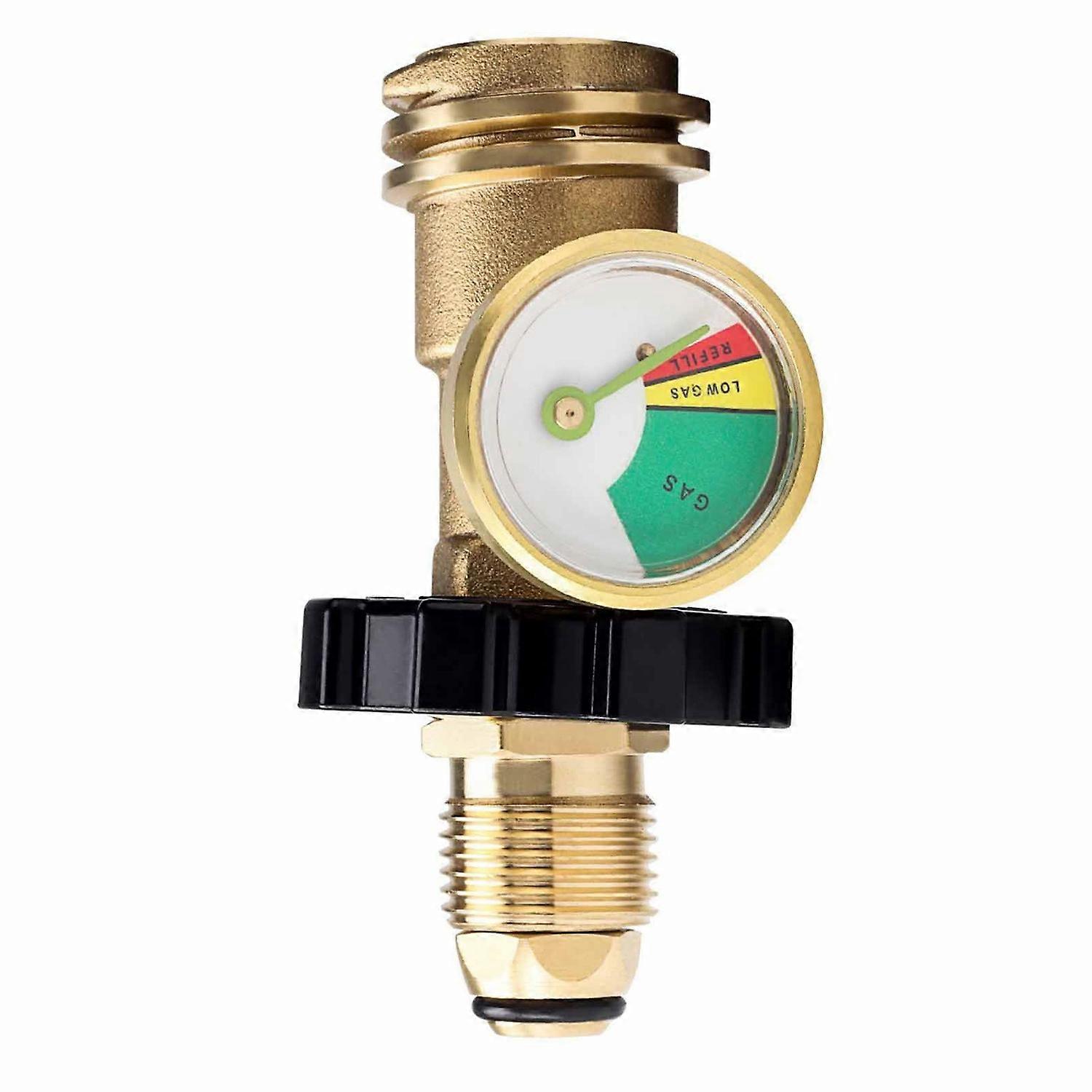 Propane Tank Gauge Adapter Level Indicator Universal Brass Fittings Convert POL to QCC1 Type 1