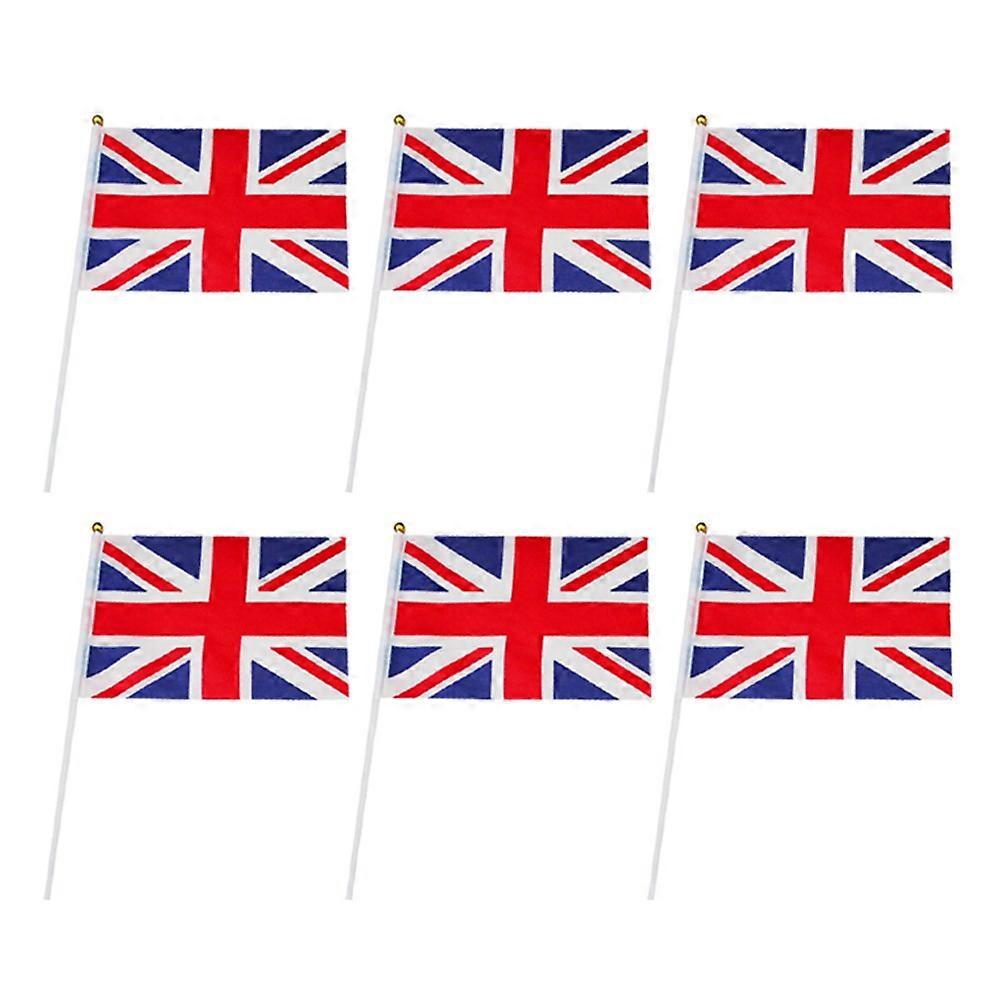 Mini Flag Hand Waving Flag for Festival Use 6Pcs Union Jack Britain Flags