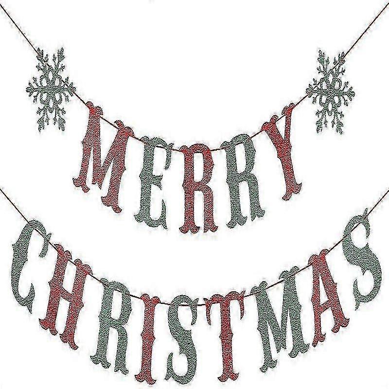 Julefestbanner for peishylldekor med glitrende detaljer