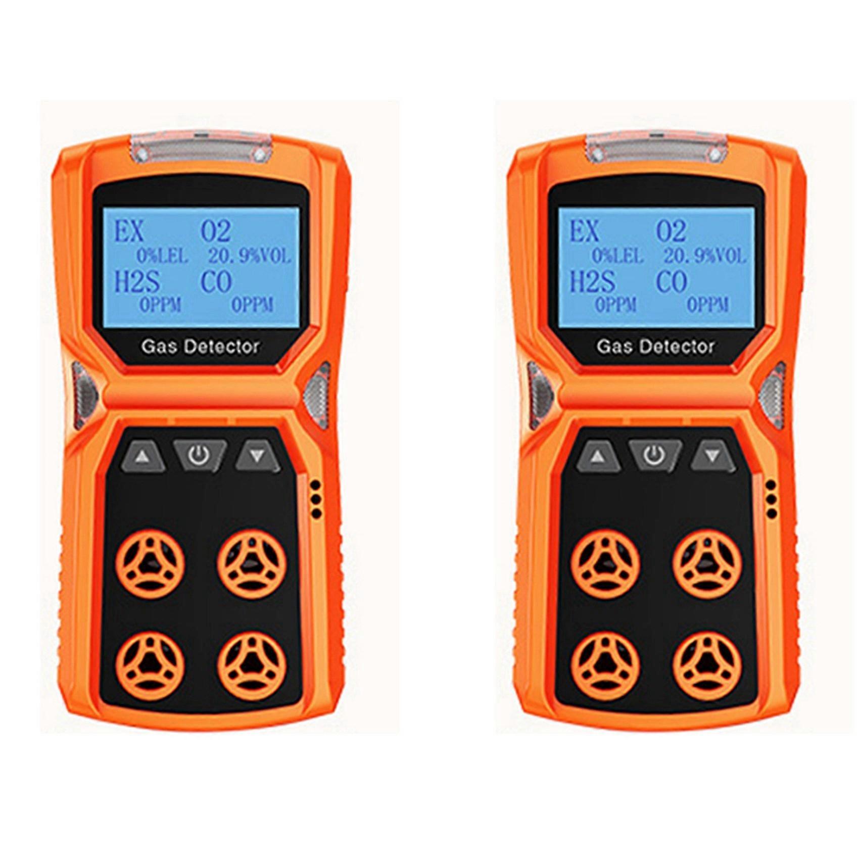 2X Multi Gas Detector Gas Meter O2 H2S CO LEL 4 in 1 Oxygen Hydrogen Sulfide Carbon Monoxide Combustible
