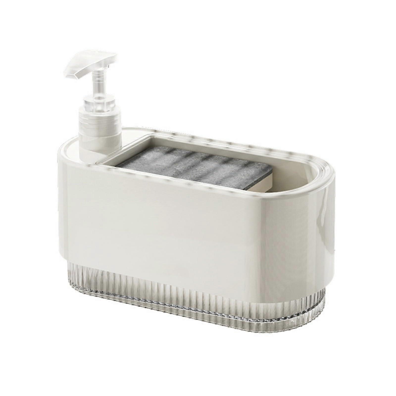 Leak Proof Dish Soap Dispenser with Pump and Sponge Holder, Transparent Large Capacity for Kitchen Countertop