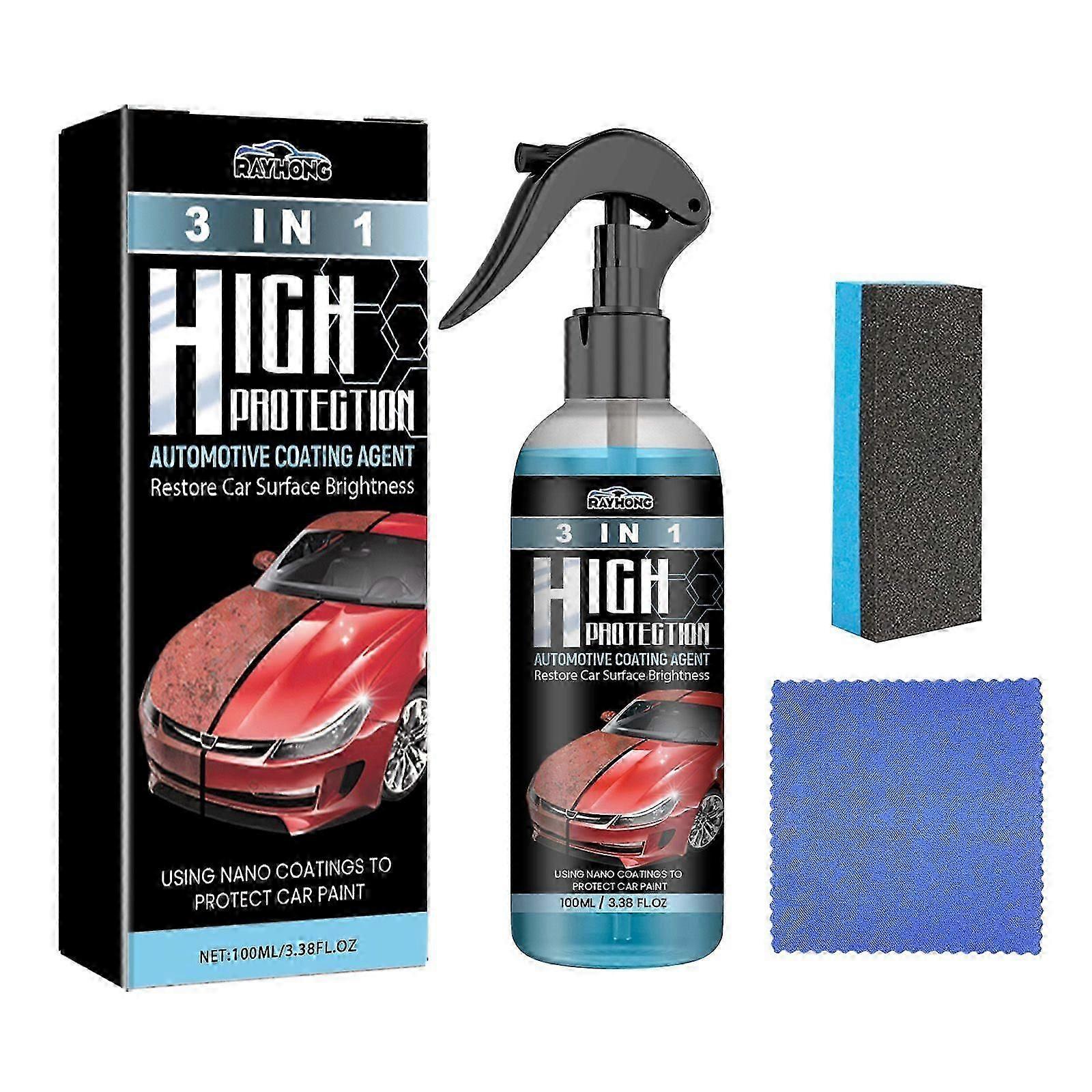 3-in-1 Car Coating Agent (Blue) - Oil Stain Removal