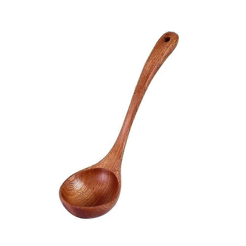 Hand Carved Wooden Cooking Ladle 27cm Sandalwood with CoolTouch Long Handle for MultiUse Serving