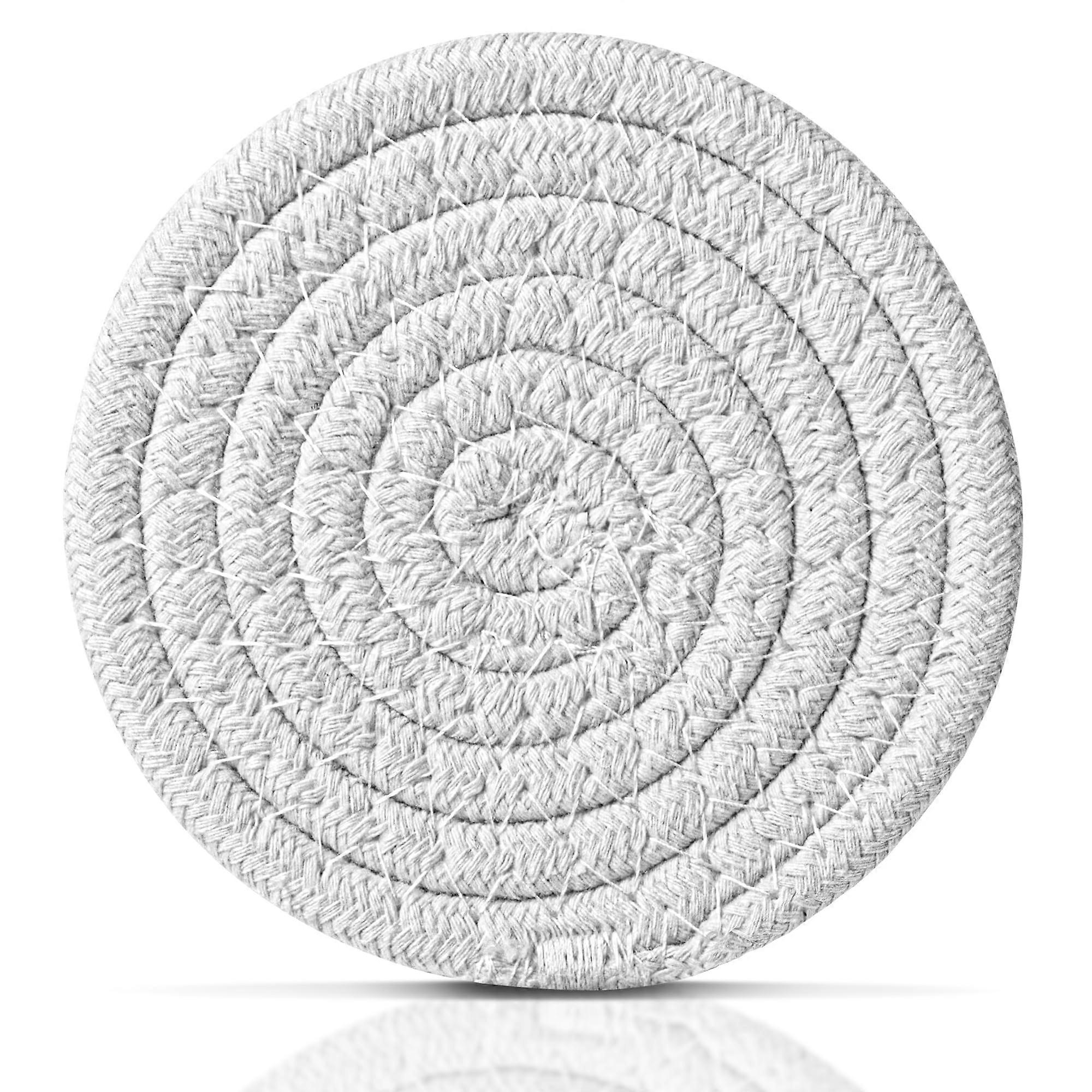 Single White Drink Coaster 4.3 Inch Round for Cups Surface Protection Neutral Design