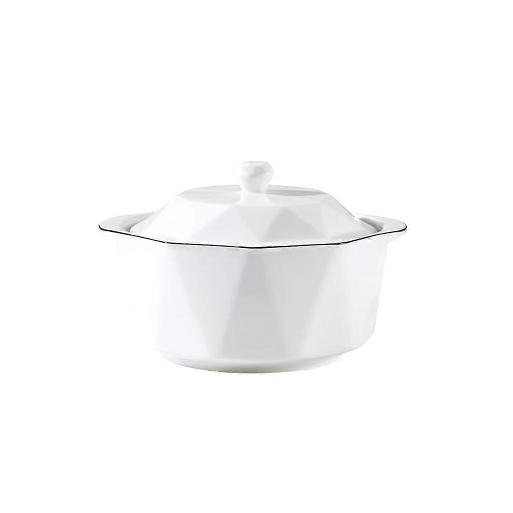 Large Ceramic Soup Bowl with Lid, Deep Ramen Bowl for Noodle Soup, Nordic Style Versatile Use