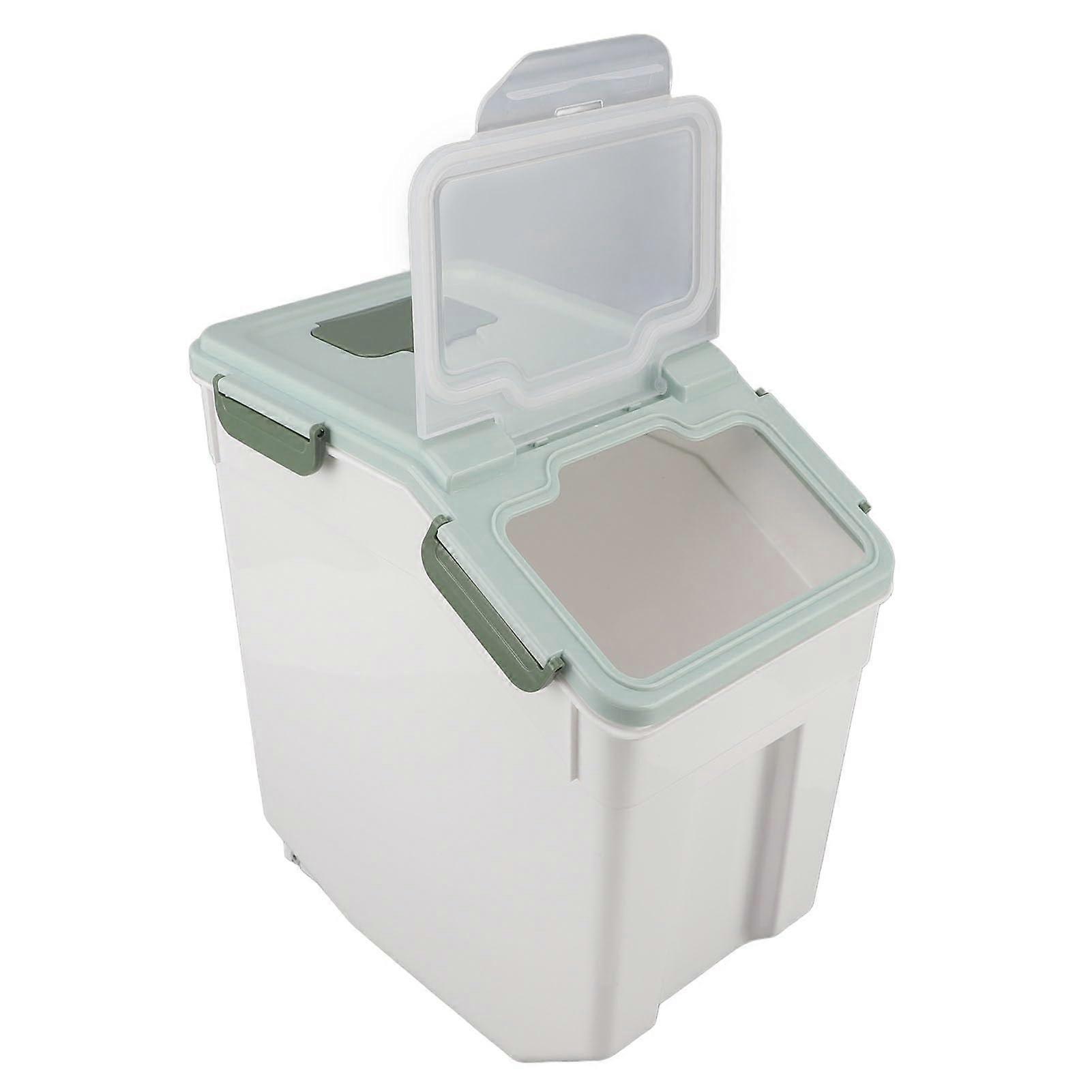 Rice Storage Container 25kg Airtight Thickened PP Mint Green Bin for MultiGrain Kitchen Storage
