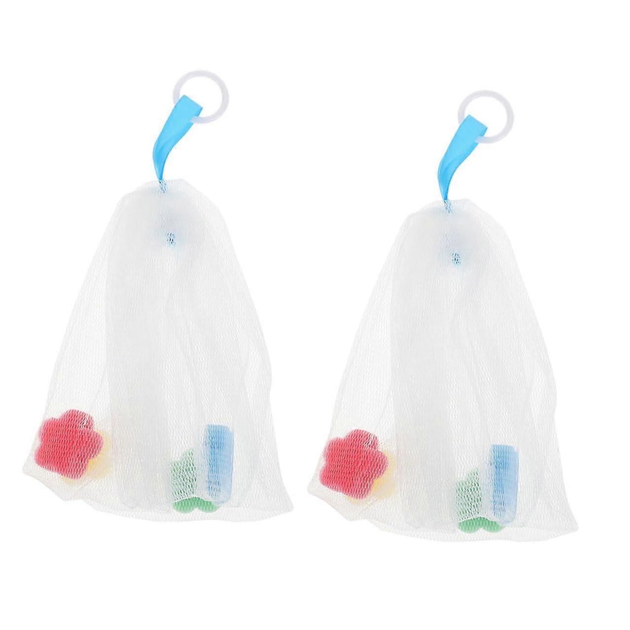 2Pcs Mesh Soap Saver Bag with Facial Foaming Net for Quick Drying and Rich Lather, Travel Friendly