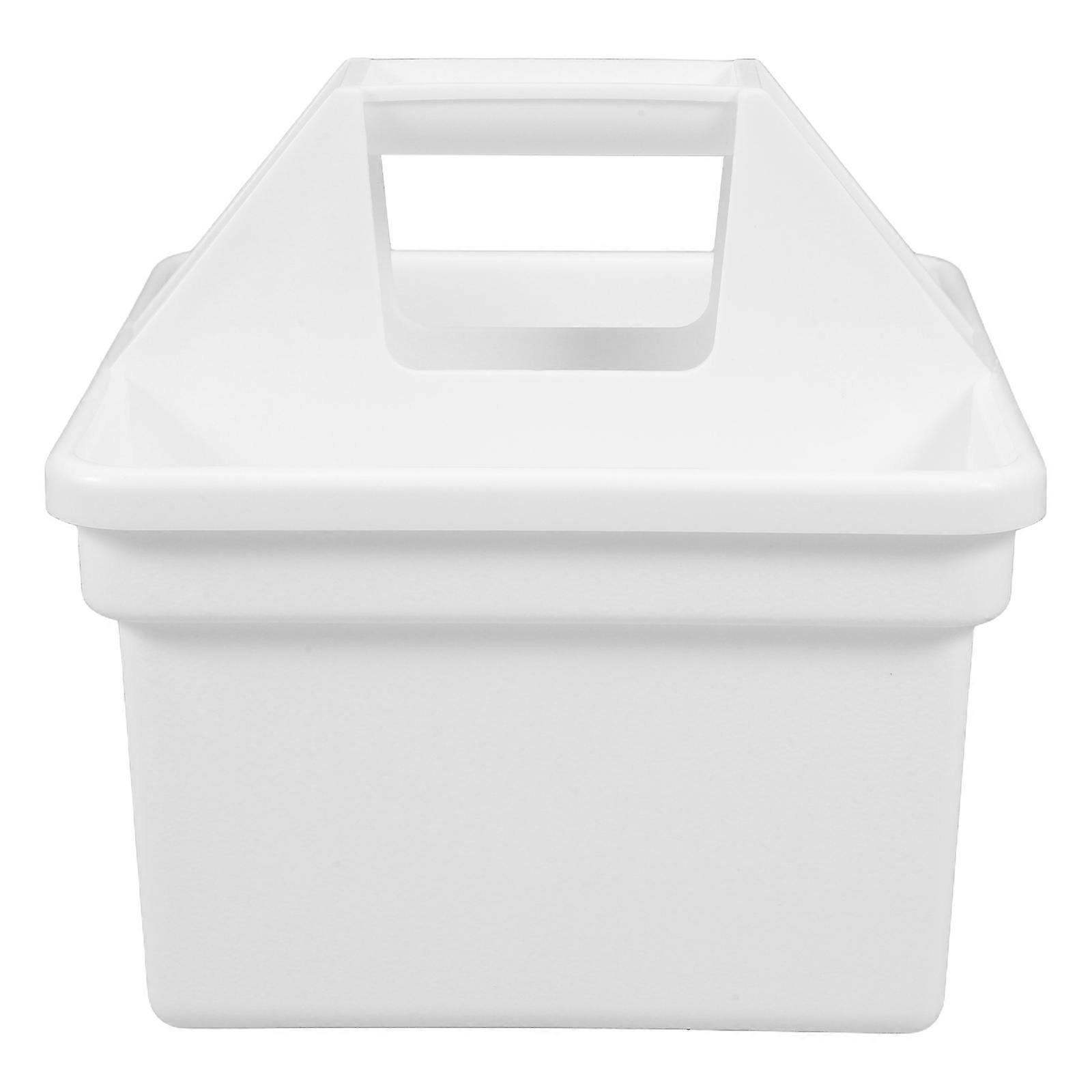 Plastic Caddy with Handle for Storage 4Pcs White Office Desk Organizer