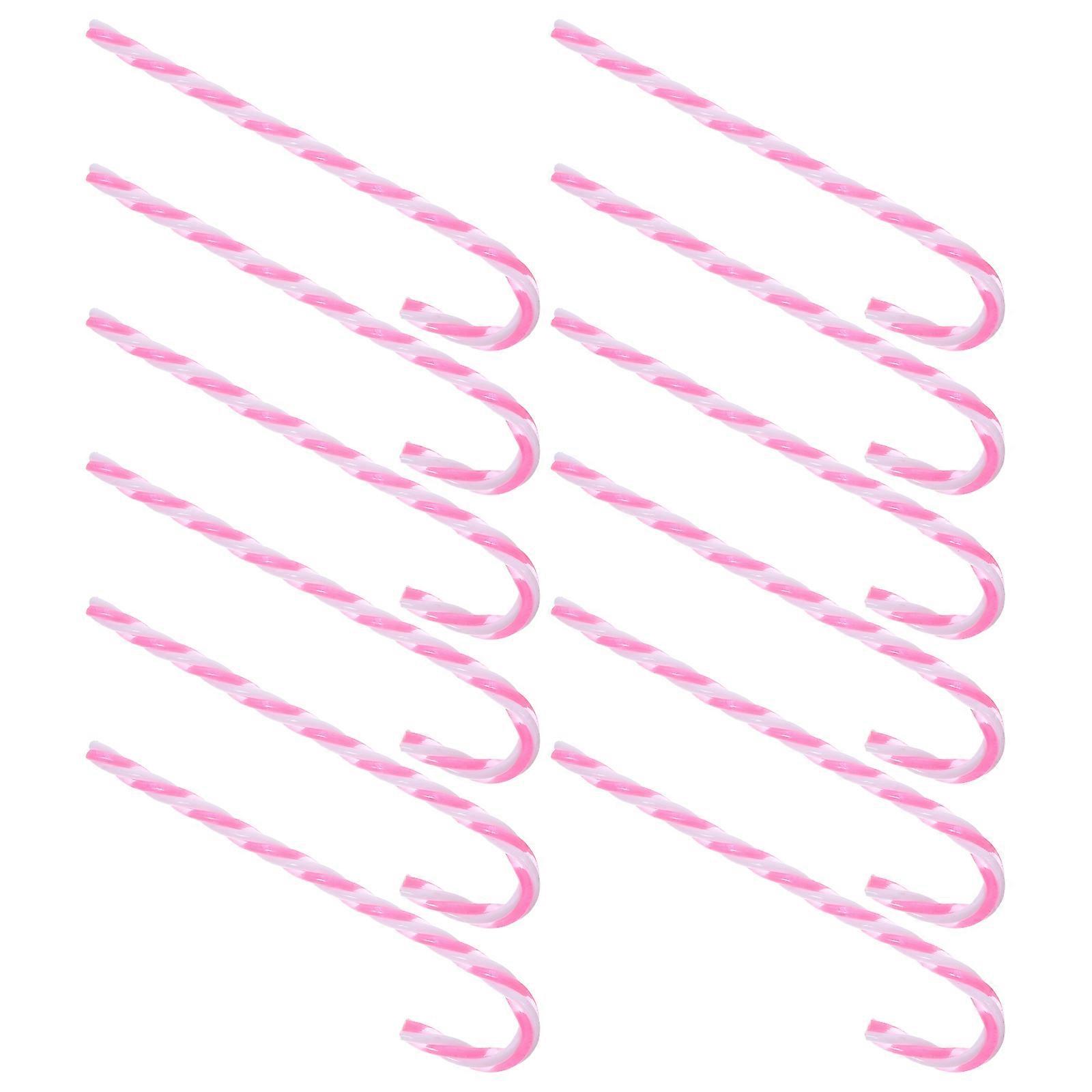 Christmas Tree Candy Cane Ornaments Plastic Decorations for Holiday 12Pcs