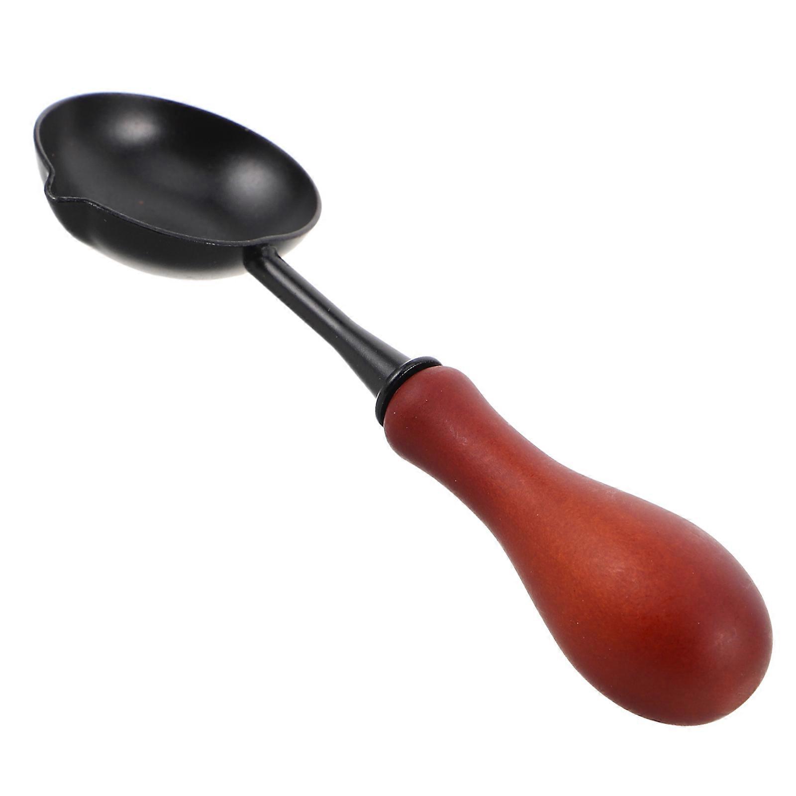 Wax Seal Spoon for Crafting with Wooden Handle Nonstick Wax Melting Tool