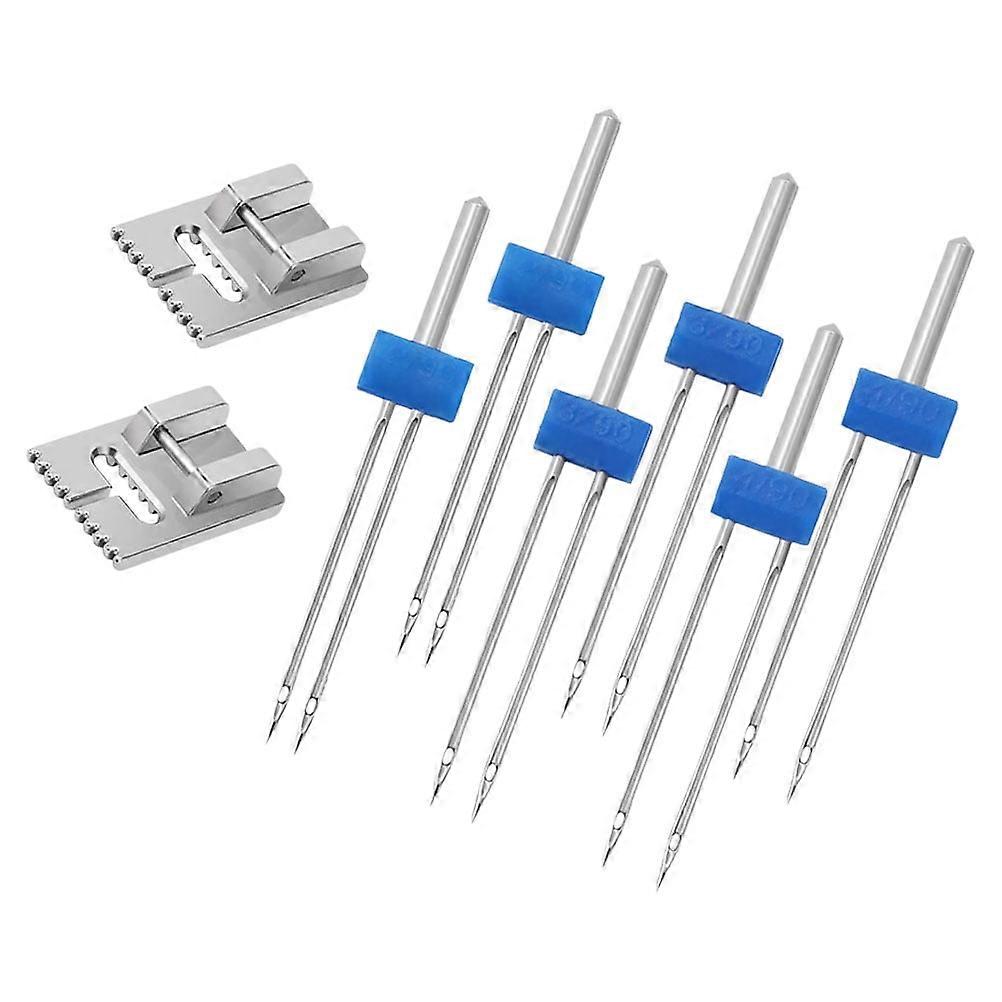 Brandonz 1 Set Multi-function Sewing Twin Needles Universal Double Needles for Sewing Machine