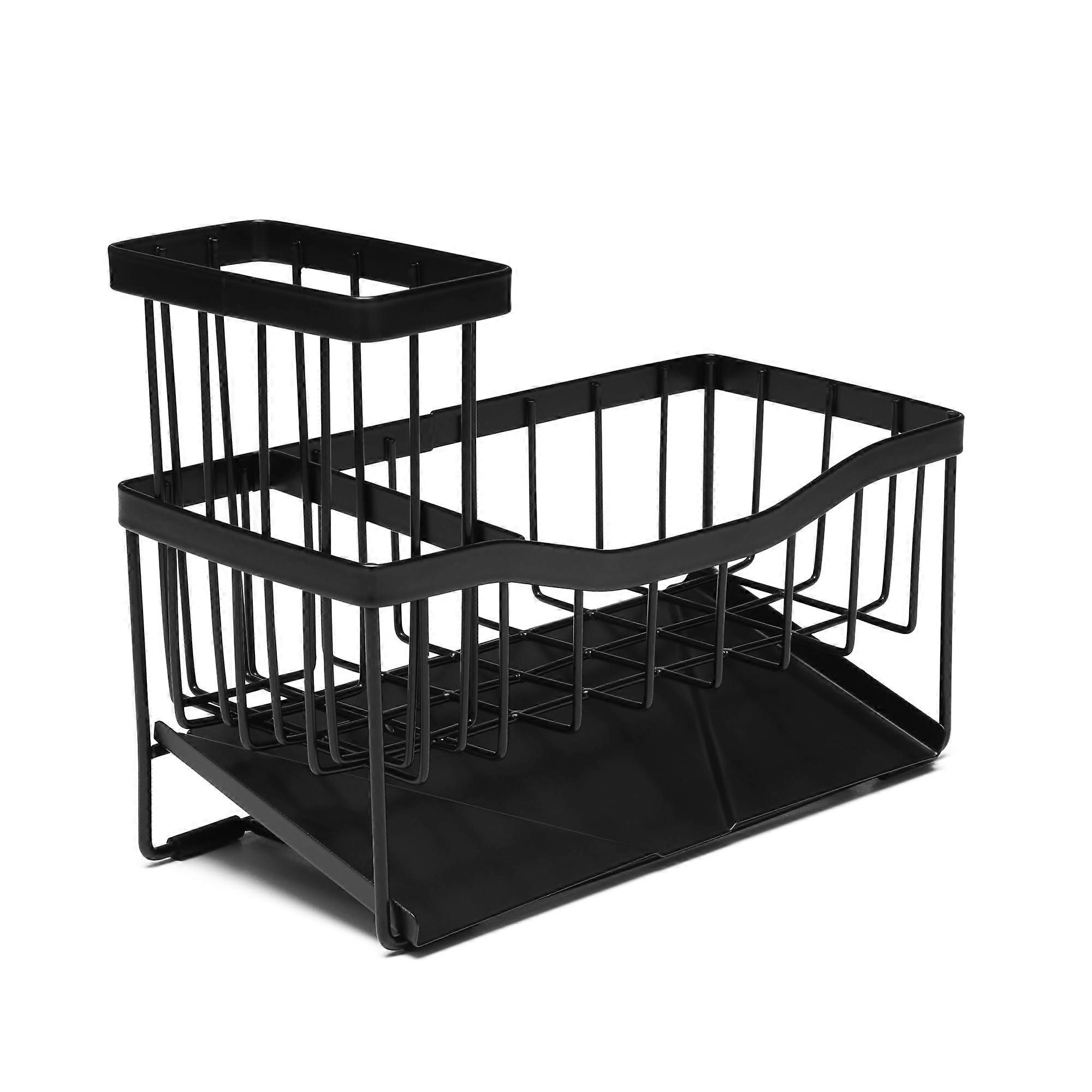 Kitchen Sink Organizer Rustproof Stainless Steel Expandable Caddy with Soap and Sponge Holder