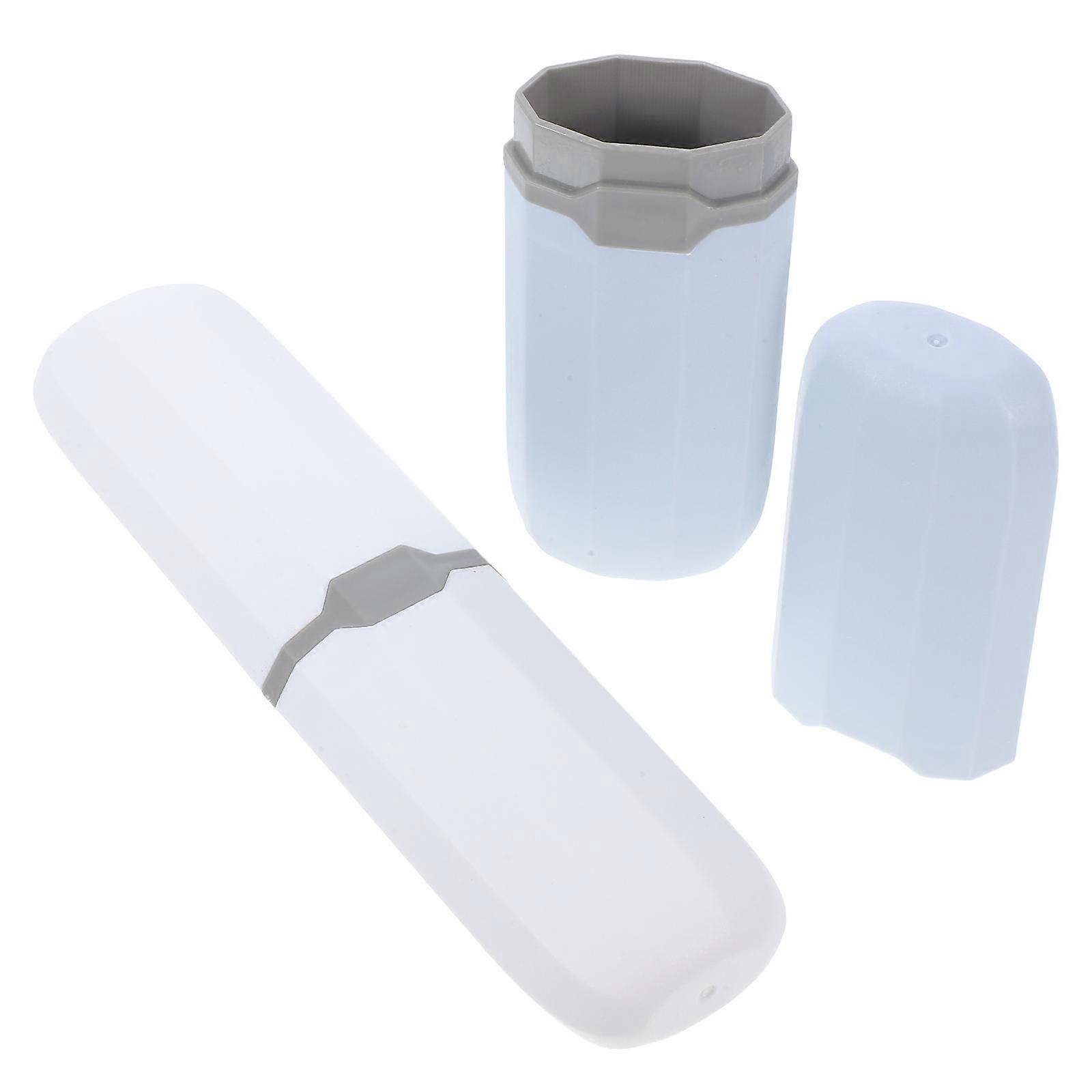 PP Material Toothbrush Case for Storage Use 2Pcs Travel Toothbrush Container